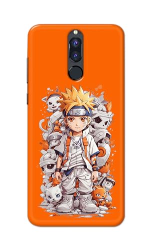 Image of Plastic Printfidaa Printed Hard Back Cover Case For Huawei Mate 10 Lite | Huawei Nova 2I | Honor 9I Back Cover (Famous Anime Cartoon Character) -112, Orange