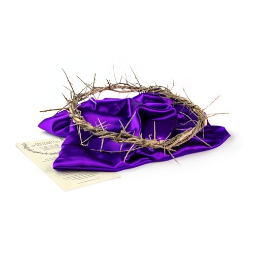 Crown of Thorns with Purple Satin Cloth - 13