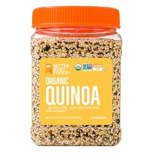 BetterBody Foods Organic Quinoa, Vegan, Gluten Free, Low Glycemic Rice Replacement, 24 ounce