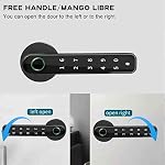 Smart Door Lock, Fingerprint Door Lock Set, 4 in 1 Keyless Entry Door Knob with APP/Keypad Code/Keys/Fingerprint, Electronic Keypad Lock for Office Hotel Home Security, Black
