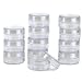 12 Storage Round Clear Container with Screw Lids For Small Items Organizer 1.5 inches