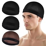 3Pcs Satin Sleeping Shower Caps Wave Cap Silky Elastic Band Caps Soft Breathable Hair Wrap Hair Bonnet for Sleep Unisex Beanie Cap Beanies Hats Shower for Men Women Athletes Hip-hop Lovers