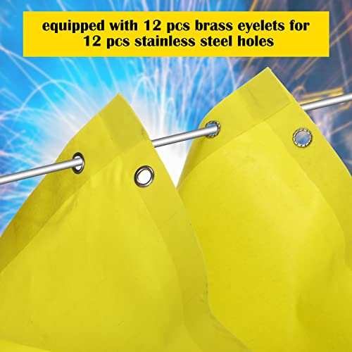 Berlune 6 Pcs 4 X 6 Ft Welding Blankets Fireproof Flame Resistant Welding Blanket Yellow Fire Emergency Blankets Carbon Felt Wick Fiberglass Welding Curtain With Grommet For Industrial Home #TOP4