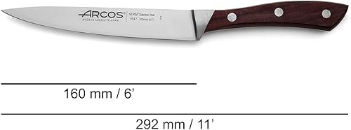 Vista 40 de ARCOS Cuchillo Vegetal 5 Pulgadas Nitrum Inoxidable y Hoja de 4.921 in. Cuchillo Profesional para Pelar Frutas y Verduras. Mango ergonómico POM