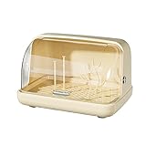 水切りかご コップスタンド 防塵 ベビーボトルホルダー かわいい 抗菌 ほこり防止 衛生的 大容量 (イエロー)