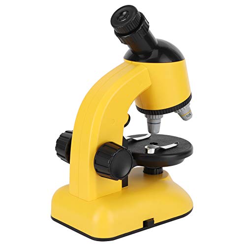 Microscopio per Bambini per Giocattolo Educativo 40x-1200x per con Testa a Rotazione a 360 Luce a LED Ottima per Microscopi Scientifici e USB YELLOW