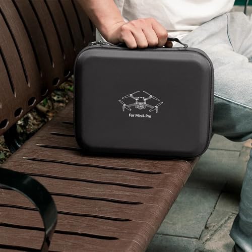 Image of M.G.R.J Portable Carrying Case Cover for DJI Mini 4 Pro || Mini 4 Pro RC 2 Remote Controller & Accessories (Hard|PU Leather|Black)