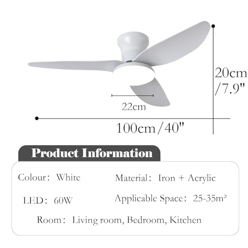 Ventilateur de plafond intelligent LED avec télécommande pour salon moderne - 7