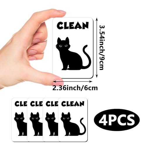 Imanes de gato negro doble cara para lavavajillas, pack 4 miniatura 6