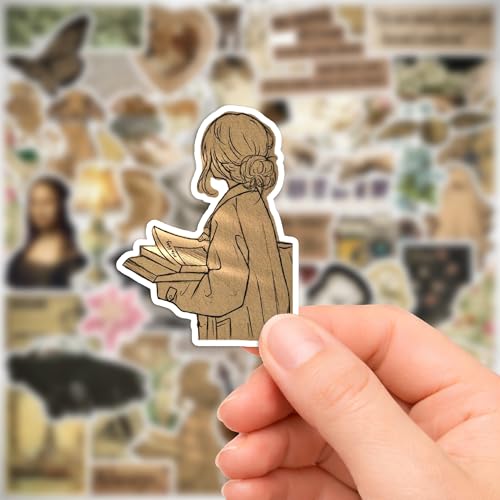 Image of Brown Aesthetic Sticker Pack (50+ Stickers) | Vintage Brown & Retro Vibes | Glossy Premium Vinyl | Waterproof, Scratch & Fade Resistant | Stickers for Laptop, Bottle, & journaling