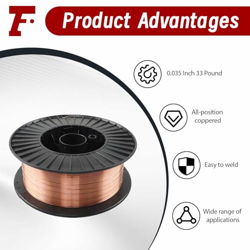 findmall ER70S-6 Mild Steel 0.035 Inch MIG Welding Wire Low Splatter 33 Pound Spool Fit for All Position Gas Welding