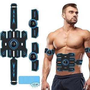 YOUKK Masajeador Eléctrico,Electroestimulador Muscular Abdominales,EMS Abdominales Cinturón,Muscular Abdominales,Muscular Masajeador Eléctrico Cinturón Abdomen/Brazo/Piernas/Glúteos