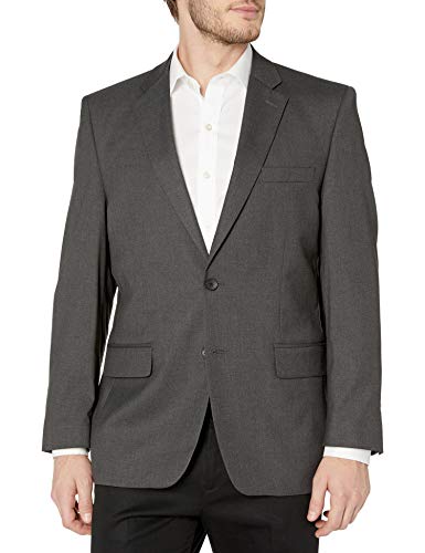 J.M. Haggar Men's Sharkskin Premium Classic-Fit Stretch Suit Separate Coat, Dark Heather Grey Blazer, 42R