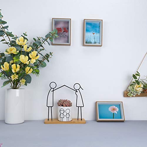YARNOW Vaso de flores criativo, mini vasos de cerâmica com estatueta abstrata de ferro para pais e f