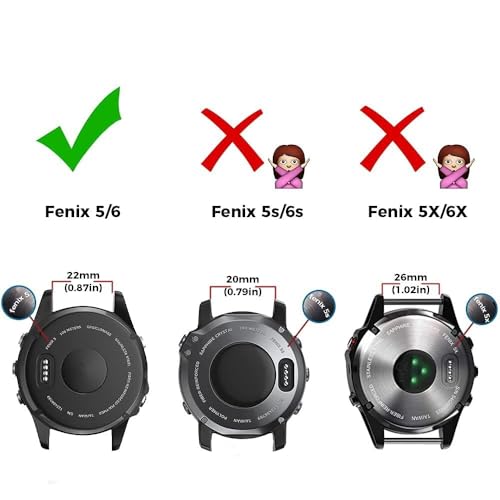 Correa de silicona de 22mm compatible con Fenix 6 Pro Forerunner 935 Epix 2