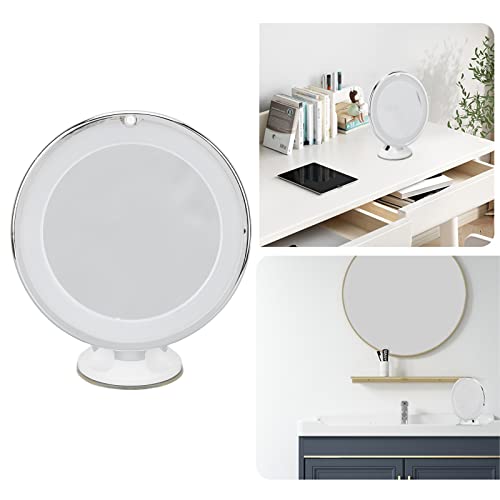 Espelho de Maquiagem com Ventosa, 18 Peças de Luz LED Lupa Espelho de Maquiagem para Banheiro