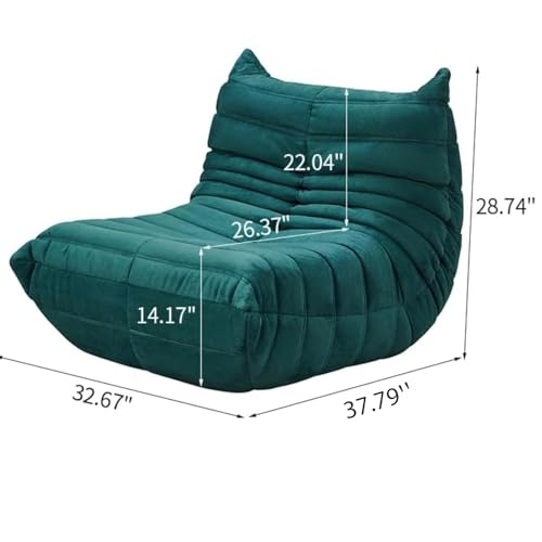 トーゴ ソファ、ビーンバッグチェア、レイジーフロアソファーカウチ、リビングルーム用コーナービーンバッグソファ、寝室用アームレスアクセントチェア、サロンオフィス 長さ96cm*幅83cm*高さ73cm (グリーン（绿色）,スエード) [並行輸入品]