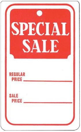 NAHANCONAHANCO"Special Sale" Strung Merchandising Tags, Red/White - 1000/Carton,200S