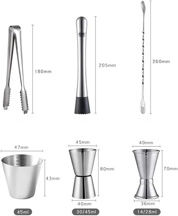 Kit de Bartender, Set Coctelera 19 Piezas Acero Inoxidable miniatura 3