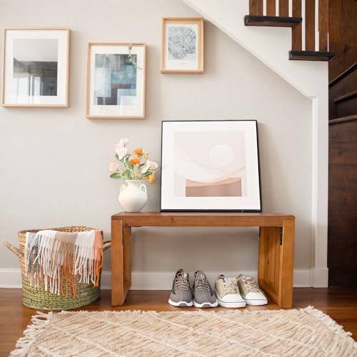 image for SwallowLiving 30 Inch Solid Wood Bench, Farmhouse Indoor Kitchen Dinin