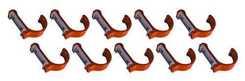 Lot de 10 patères porte-manteaux aluminium cintré orange mural