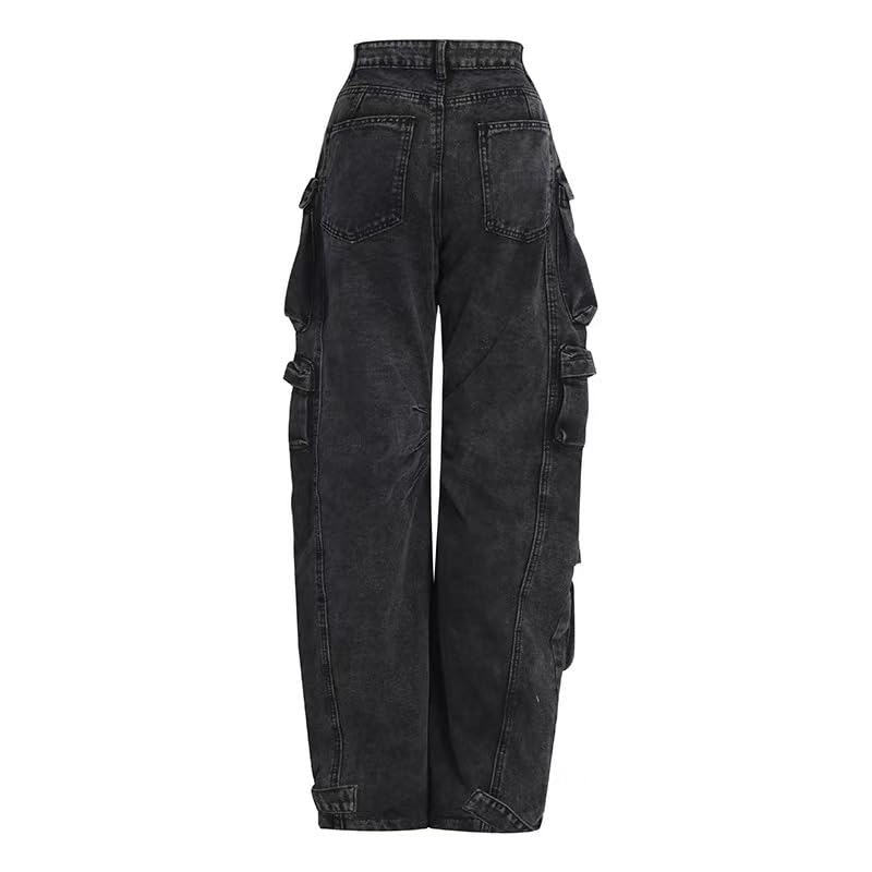 Women's Cargo Pants Y2K Clothing Multi-Pocket Relaxed Fit Jeans Grunge Clothes Alt Emo Hip Streetwear4