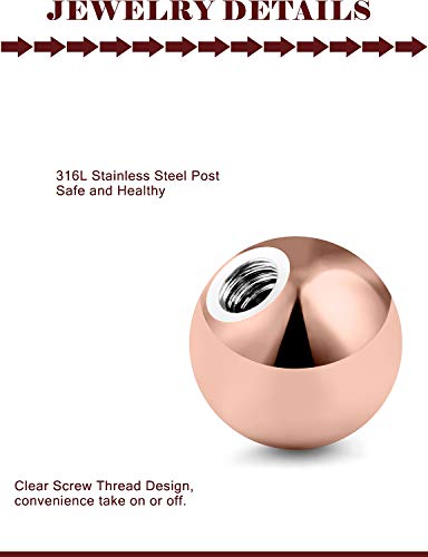 Prjndjw 35Pcs Pink Replacement Ball For Body Jewelry Stainless Steel Clear Acrylic Crystal Cz Ball For 16G Piercing Bar Barbell Studs Parts Diameter 5Mm #TOP1