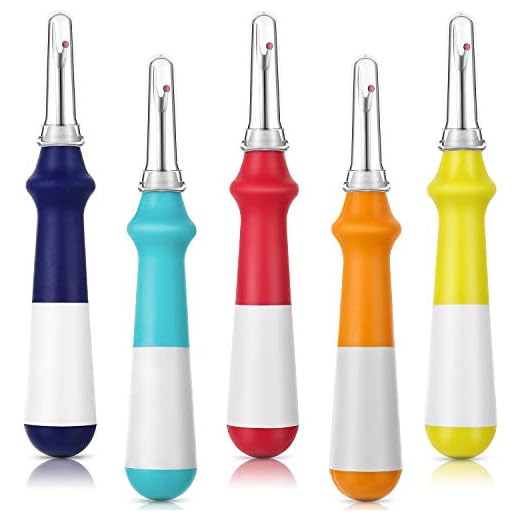 Mudder 5 Pieces Colorful Seam Ripper Large Stitch Ripper Sewing Tool Ergonomic Thread Remover Tool with Handy Handles for Sewing Crafting Embroidery, 5 Colors