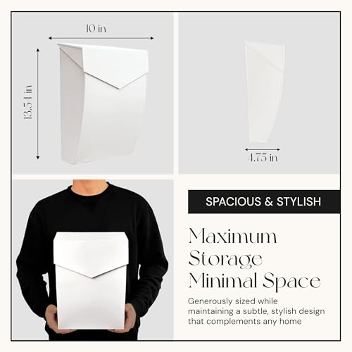 Image of NACH Mailboxes for Outside Wall Mount, 4.8 x 10 x 13 inch White Wall Mounted Mailboxes for Outside, Waterpoof Mailbox for House - The Bradley Large Mail Box