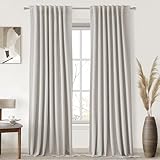 UHITECH Cortinas opacas de lino para sala de estar, plisadas, aisladas, 203 cm...