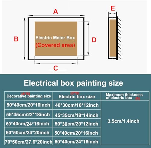 Decorative Electrical Panel Cover - Wall Mounted Fuse Box Cabinet for Home, Stylish Design to Conceal Electric Meter Box, Ideal for Living Room & Kitchen