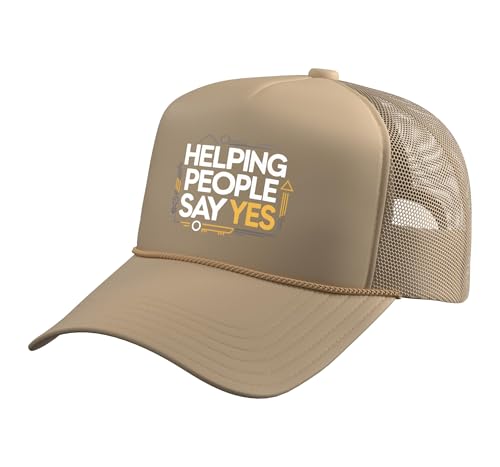 Leasing Agent Job Profession Sign House Contract Real Estate Trucker Hat with Adjustable Mesh Back, Khaki