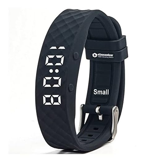 eSeasongear VB80 Vibrating Alarm Watch, Silent Vibration Shake Wake ADHD Medication Reminder (Black-Small)