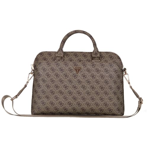 Image of CG MOBILE GUESS 15-Inch Laptop Messenger Bag [Official Licensed], PU Leather with 4G Print, Zipper Handle, Strap & Triangle Logo, Protective Laptop /MacBook Carrying & Crossbody Bag