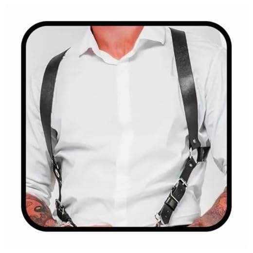 Jerany Punk Black Leather Body Chain Goth Strap Body jewelry Rave Party Harness Belt Chain for Men with Women and Man