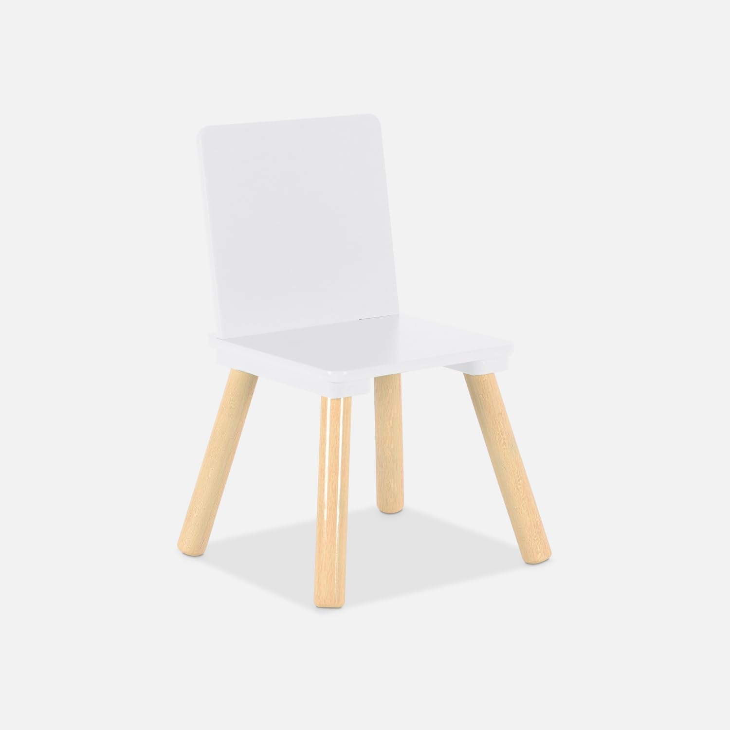sweeek - Table carrée Enfant avec 2 chaises. Pieds en pin. Blanc