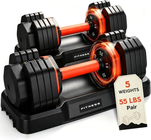 Image of FEIERDUN DB1 QuickDial Adjustable Dumbbell Set, 15-in-1 Adjustable Weights with Storage Box & App, 105lb /52.5lb Quick Change for Drop Set, Superset & HIIT Home Gym, Non-Slip Handles, 3-year Aftersale Service