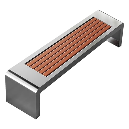 Banco de jardín de metal para exteriores, resistente al óxido, asiento para patio para césped y parque, banco conmemorativo con capacidad de 660 libras, perfecto para porche y espacios al aire libre