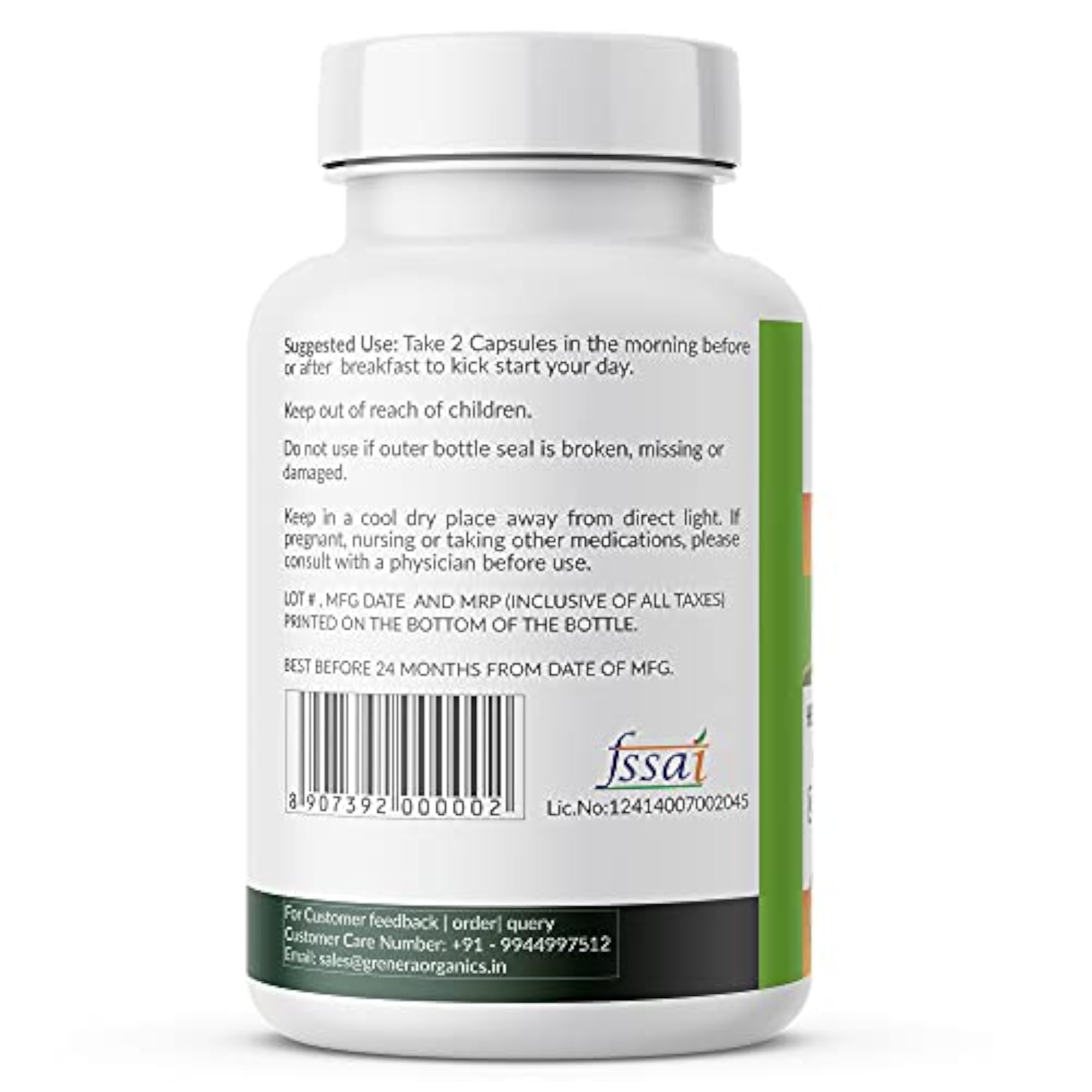 Grenera Moringa Capsules 500 mg - 120 Vegetarian Capsules