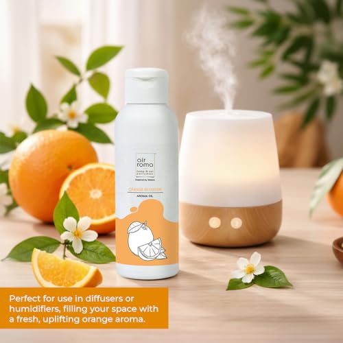 Image of AIR-ROMA Orange Scented Aroma Diffuser Oil, Pure, Natural and Undiluted 100ml | Strong & Long-Lasting Aroma - Fragrance Oil for Home, Office, Candles