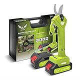 Electric Pruning Shears, Battery Powered Tree Pruner with 2 pack 2Ah Lithium Batteries, Cordless...