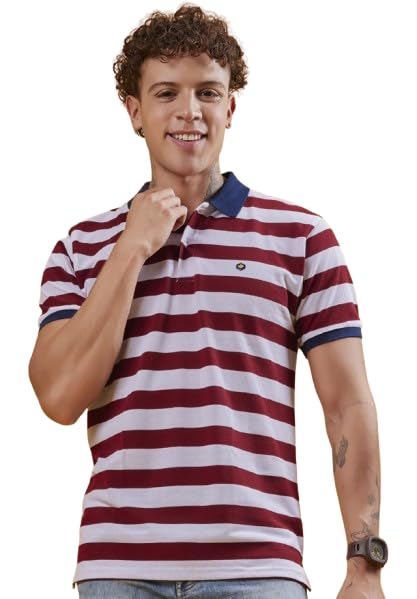 Image of 3BROS Men's Collor Neck Polo T-Shirt, Anti Stain and Half Sleeves, Cotton Blend, Regular Fit Tshirt for Men || Mens t Shirt