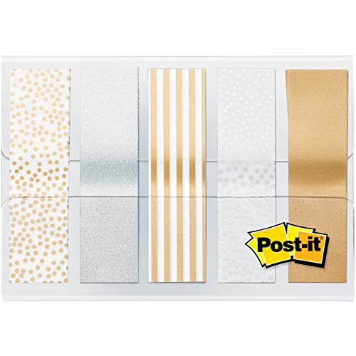 Post-it Flags, 100 Count, .47 in Wide, Assorted Metallic Designs (684-METAL)