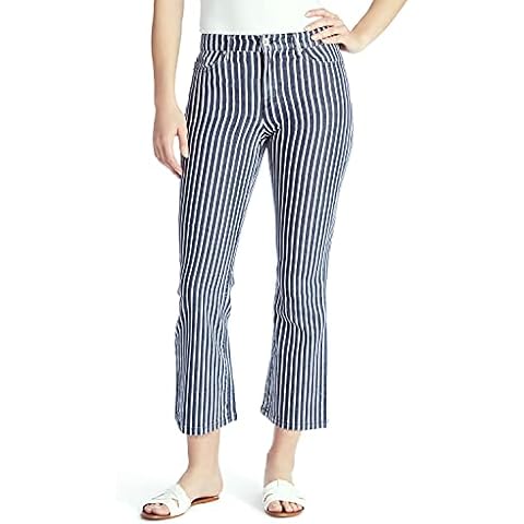 Chaps Jeans Women's Rise Crop Kick Jean, Mid Summer Lapis Stripe, 10/30 Cover