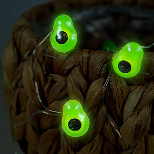 LED Wire Lights, LED String Lights, Battery Operated String Lights with 36 Avocado Shaped Warm LEDs for Party, Bedroom, Kitchen, Patio, Deck and more, 12 Feet Long