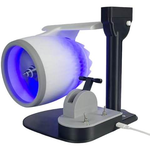 degtnb Jet Engine Fan, 2 in 1 Creative Water Tank Design Turbo Fan, Adjustable Turbofan Office Desk Fan, Equipped with A Humidifier and Blue Tail Lights Cover