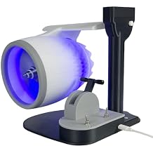 2 in 1 Creative Turbo Fan, Jet Engine Fan with Humidification Spray, Adjustable Speed Turbine Engine Shape Blue
