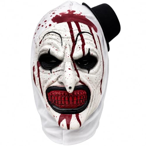 ZMCVOE Mascara Terrifier Realista, 3D Mascara Art The Clown con Sombrero
