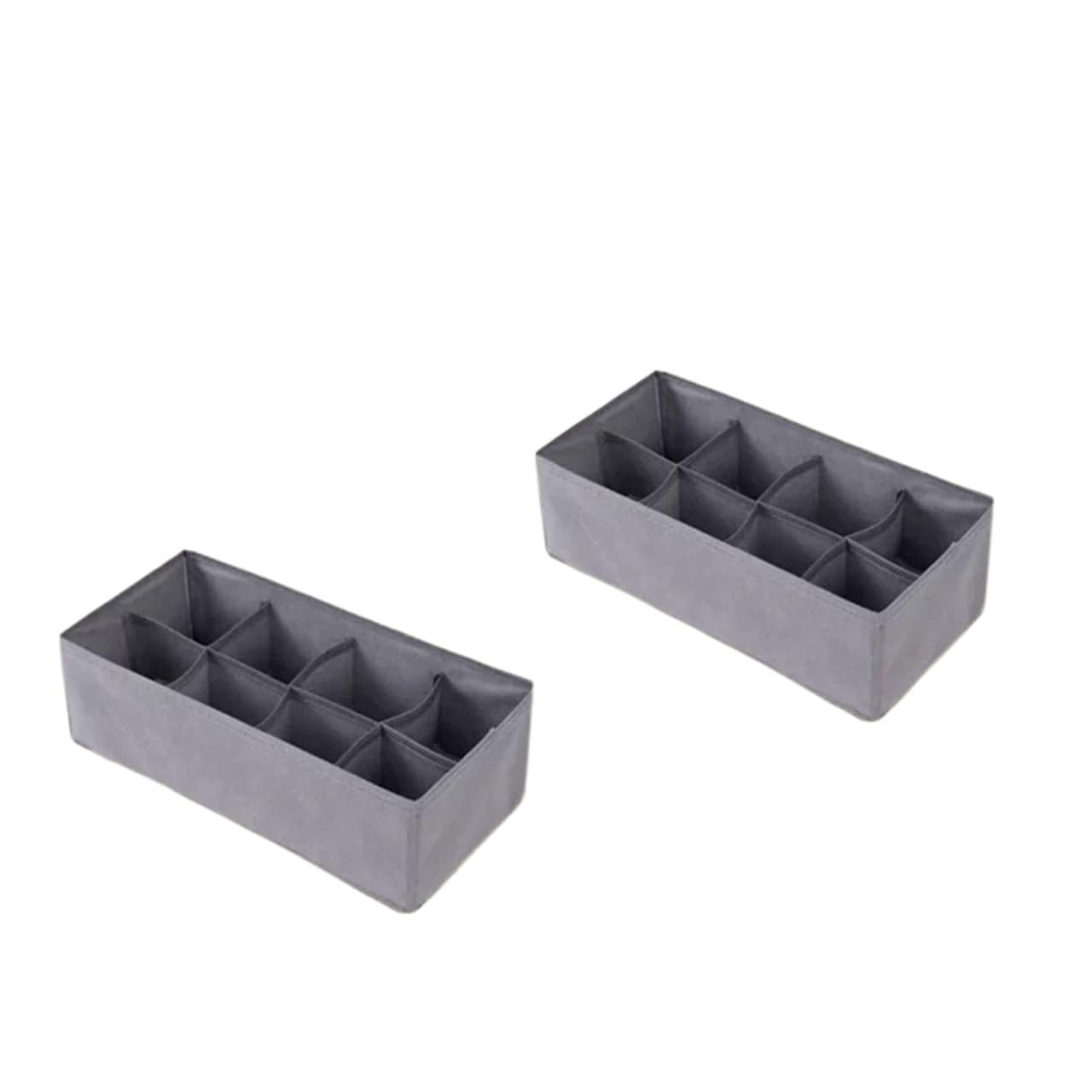 GYTTDERFL Sock Organiser Drawer Underwear Socks Bra Storage Box Clothes Organizer Bag Household Wardrobe Cabinet(Grey-8grids-2pcs)