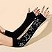 HeiBai Xiong Goth Arm Warmers Y2K Elbow Length Gothic Fingerless Punk Emo Gloves Steampunk Knitted Cutecore Sparkly Star Arm Warmer
